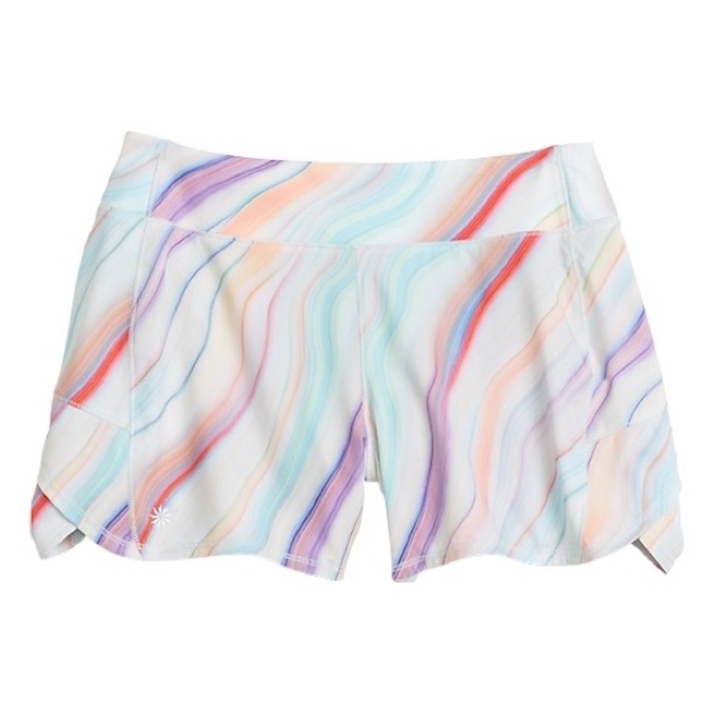 ATHLETA GIRL PRINTED RECORD BREAKER 3" SHORT XL 14 colorful athletic